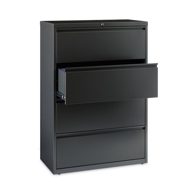 Hirsh Industries® Lateral File Cabinet, 4 Letter/Legal/A4-Size File Drawers, Charcoal, 36 x 18.62 x 52.5 (HID16067)