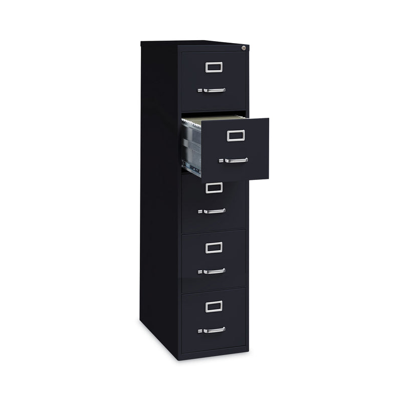 Alera® Five-Drawer Economy Vertical File, Letter-Size File Drawers, 15" x 26.5" x 61.37", Black (ALEHVF1562BL)