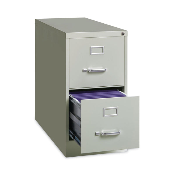 Alera® Two-Drawer Economy Vertical File, Letter-Size File Drawers, 15" x 26.5" x 28.37", Light Gray (ALEHVF152629LG)