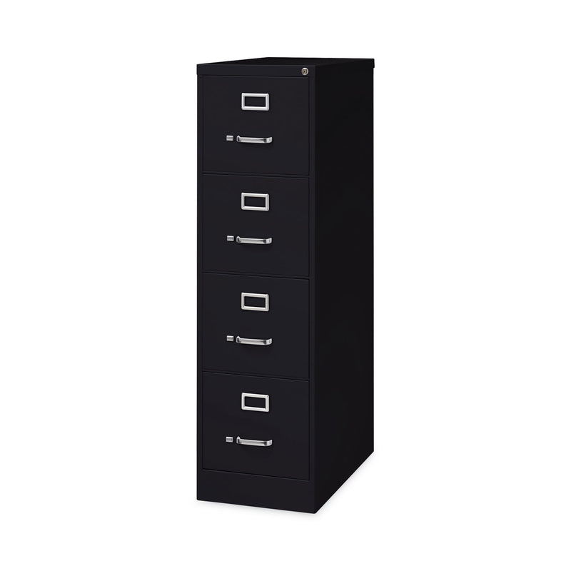 Alera® Four-Drawer Economy Vertical File, Letter-Size File Drawers, 15" x 26.5" x 52", Black (ALEHVF152652BL)