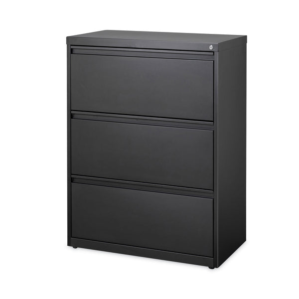 Alera® Lateral File, Three Legal/Letter/A4-Size File Drawers, 30" x 18.62" x 40.25", Black (ALEHLF3041BL)