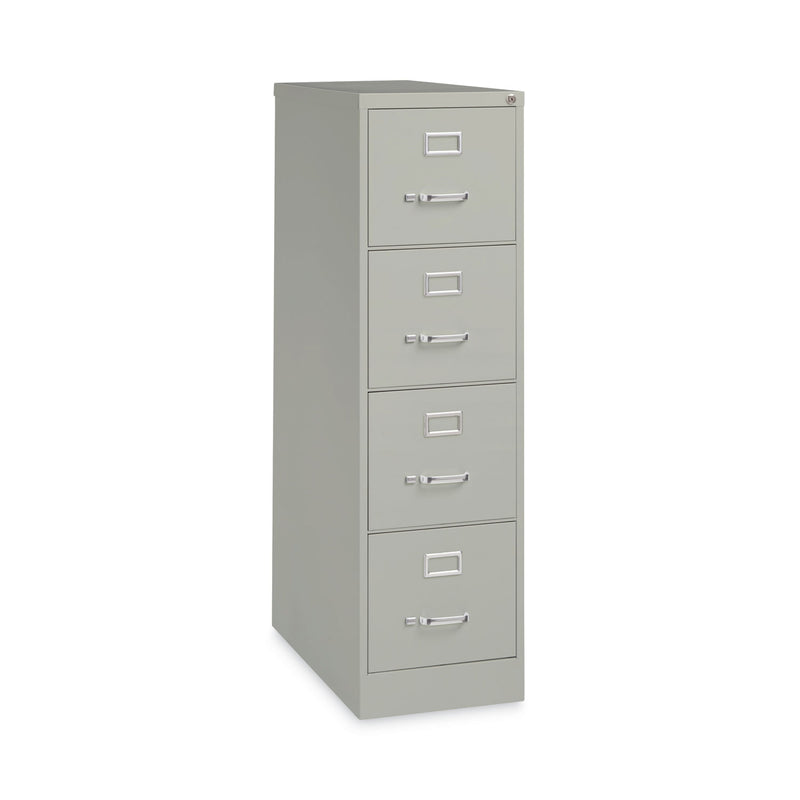 Alera® Four-Drawer Economy Vertical File, Letter-Size File Drawers, 15" x 26.5" x 52", Light Gray (ALEHVF152652LG) Each