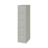 Alera® Five-Drawer Economy Vertical File, Letter-Size File Drawers, 15" x 26.5" x 61.37", Light Gray (ALEHVF1562LG)