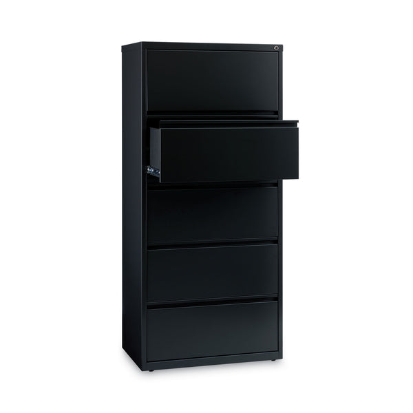 Alera® Lateral File, Five Legal/Letter/A4-Size File Drawers, 30" x 18.62" x 67.62", Black (ALEHLF3067BL)