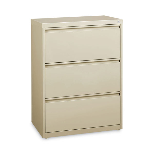 Hirsh Industries® Lateral File Cabinet, 3 Letter/Legal/A4-Size File Drawers, Putty, 30 x 18.62 x 40.25 (HID14973)