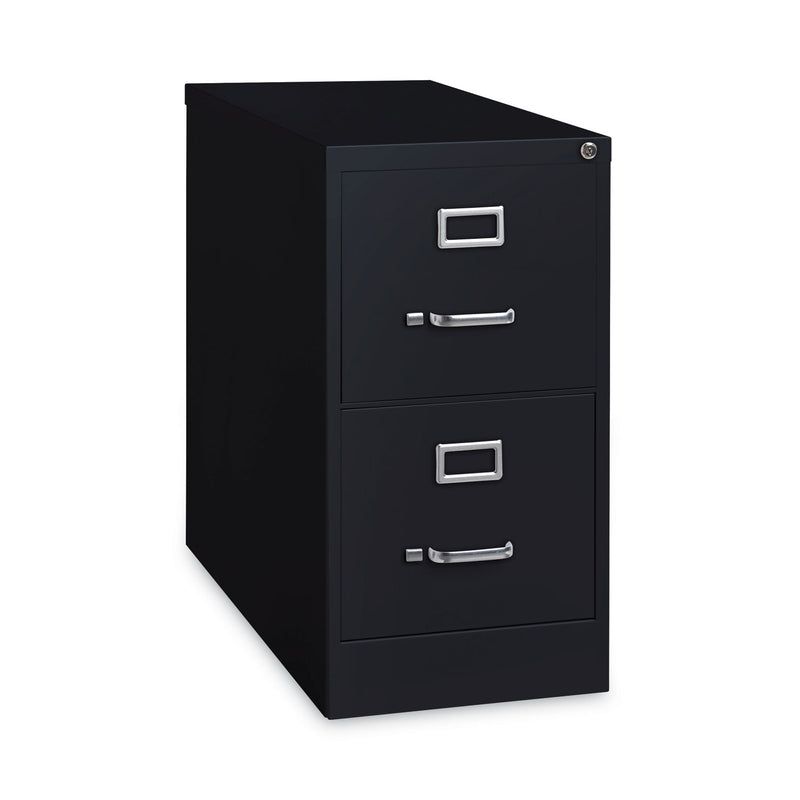 Alera® Two-Drawer Economy Vertical File, Letter-Size File Drawers, 15" x 26.5" x 28.37", Black (ALEHVF152629BL)