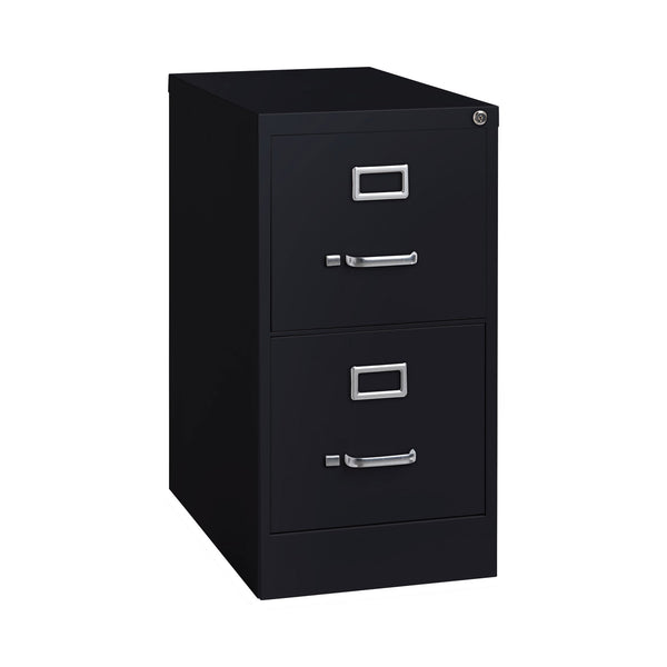 Alera® Two-Drawer Economy Vertical File, Letter-Size File Drawers, Black, 15" x 22" x 28.37" (ALEHVF152229BL)