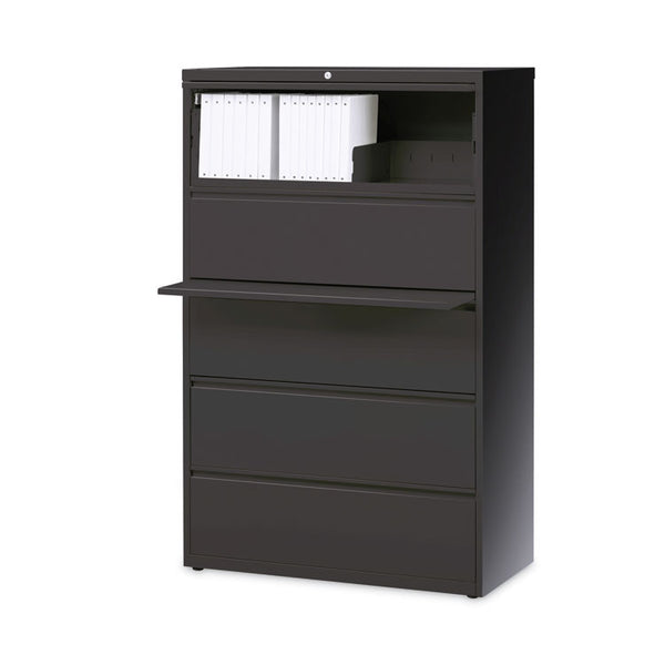 Hirsh Industries® Lateral File Cabinet, 5 Letter/Legal/A4-Size File Drawers, Charcoal, 36 x 18.62 x 67.62 (HID16068)
