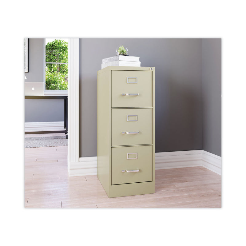 Alera® Three-Drawer Economy Vertical File, Letter-Size File Drawers, 15" x 22" x 40.19", Putty (ALEHVF1541PY)