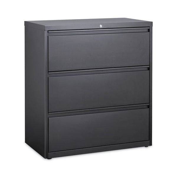 Hirsh Industries® Lateral File Cabinet, 3 Letter/Legal/A4-Size File Drawers, Charcoal, 36 x 18.62 x 40.25 (HID16066)