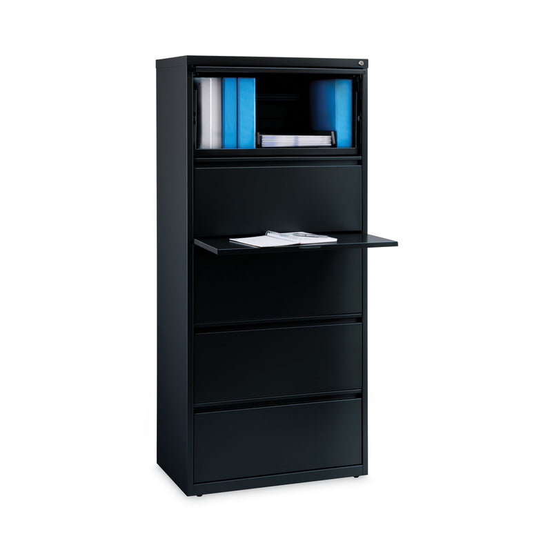 Alera® Lateral File, Five Legal/Letter/A4-Size File Drawers, 30" x 18.62" x 67.62", Black (ALEHLF3067BL) Each
