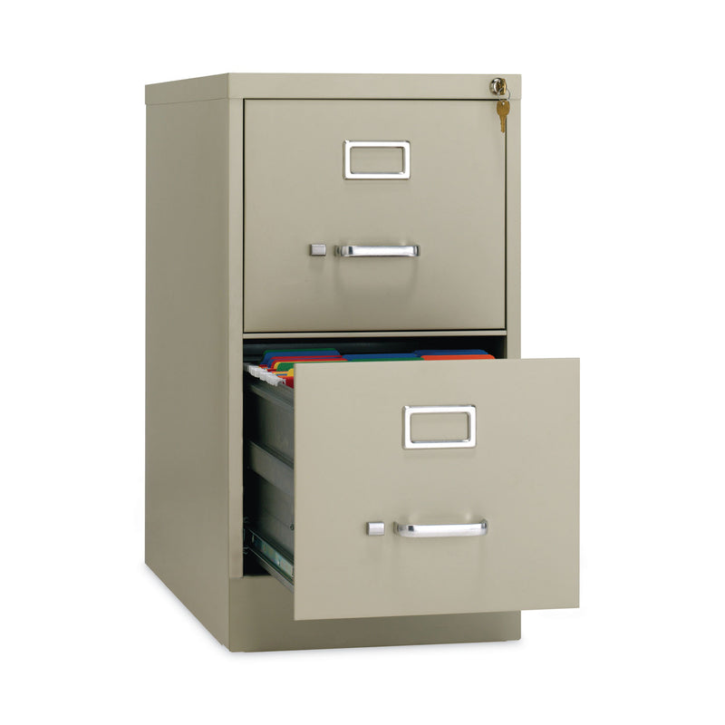 Alera® Two-Drawer Economy Vertical File, Letter-Size File Drawers, 15" x 26.5" x 28.37", Putty (ALEHVF152629PY) Each