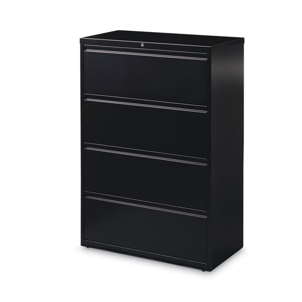 Hirsh Industries® Lateral File Cabinet, 4 Letter/Legal/A4-Size File Drawers, Black, 36 x 18.62 x 52.5 (HID14989)