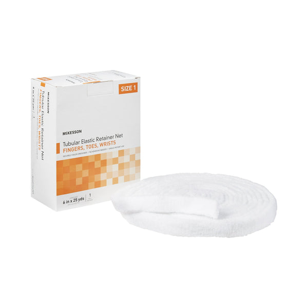McKesson Elastic Net Retainer Dressing Tubular Elastic 6 Inch X 25 Yard (15.2 cm x 22.9 m) Size 1 White Finger / Toe / Wrist NonSterile (1113345_BX) 1/BX