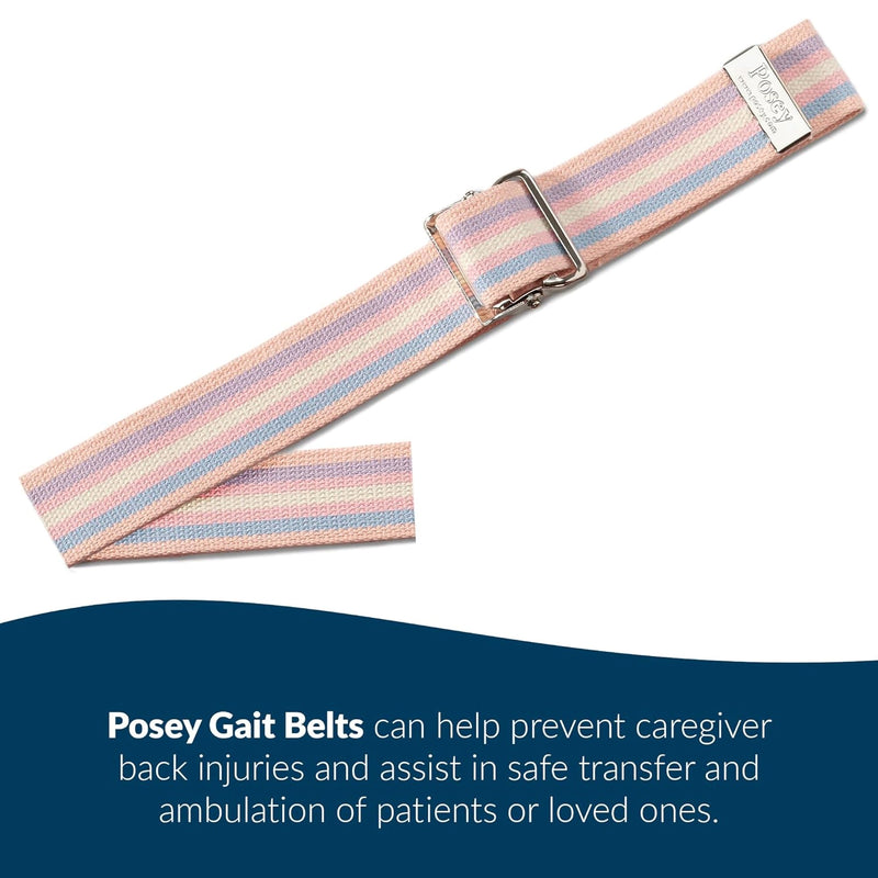 Posey® Gait Belt 54 Inch Length Pastel Stripe Cotton (228555_EA) 1/EA