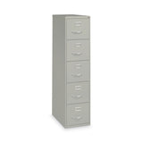 Alera® Five-Drawer Economy Vertical File, Letter-Size File Drawers, 15" x 26.5" x 61.37", Light Gray (ALEHVF1562LG)