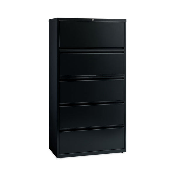 Hirsh Industries® Lateral File Cabinet, 5 Letter/Legal/A4-Size File Drawers, Black, 36 x 18.62 x 67.62 (HID14992)