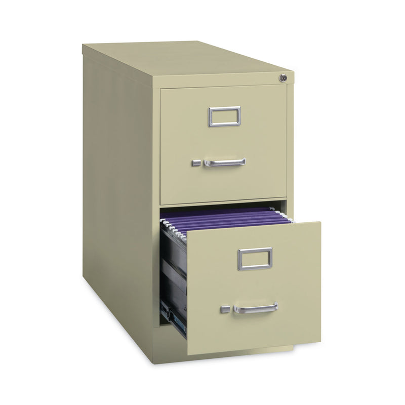 Alera® Two-Drawer Economy Vertical File, Letter-Size File Drawers, 15" x 26.5" x 28.37", Putty (ALEHVF152629PY) Each