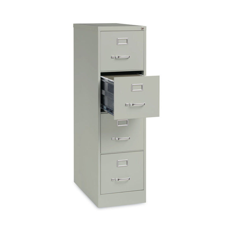 Alera® Four-Drawer Economy Vertical File, Letter-Size File Drawers, 15" x 26.5" x 52", Light Gray (ALEHVF152652LG) Each