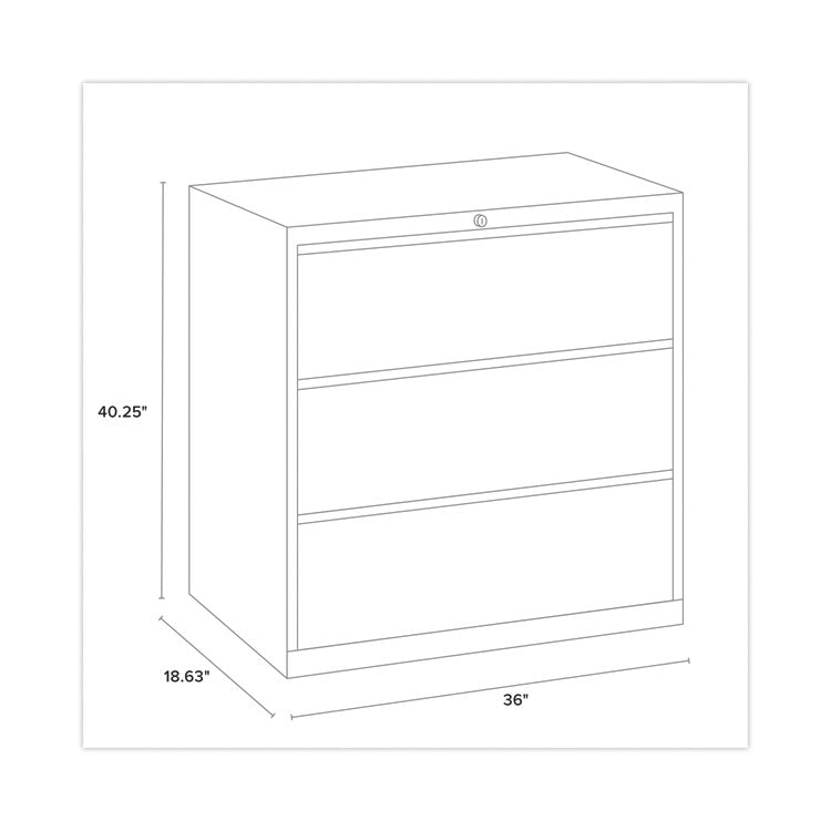 Hirsh Industries® Lateral File Cabinet, 3 Letter/Legal/A4-Size File Drawers, Black, 36 x 18.62 x 40.25 (HID14986)