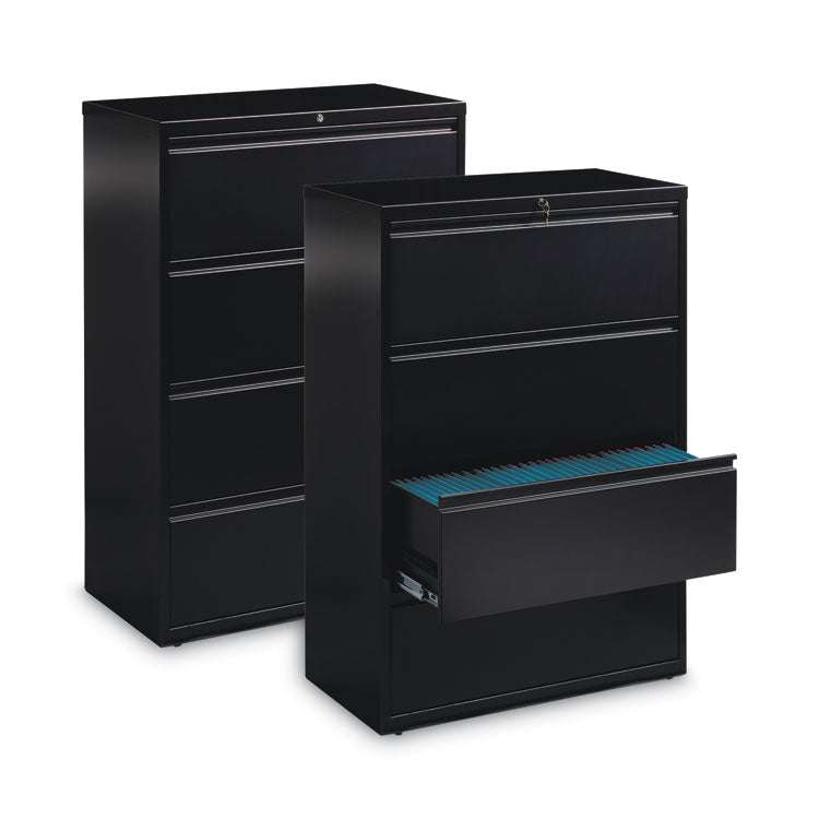 Hirsh Industries® Lateral File Cabinet, 4 Letter/Legal/A4-Size File Drawers, Black, 36 x 18.62 x 52.5 (HID14989)