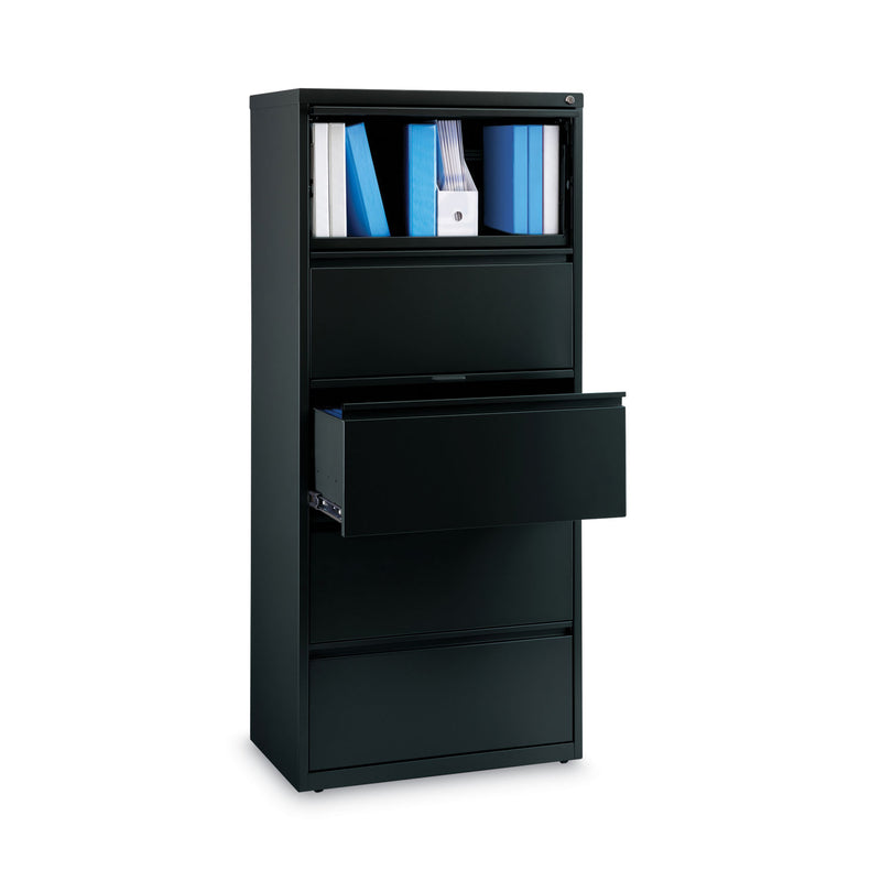 Alera® Lateral File, Five Legal/Letter/A4-Size File Drawers, 30" x 18.62" x 67.62", Black (ALEHLF3067BL) Each