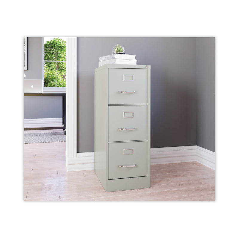 Alera® Three-Drawer Economy Vertical File, Letter-Size File Drawers, 15" x 22" x 40.19", Light Gray (ALEHVF1541LG) Each