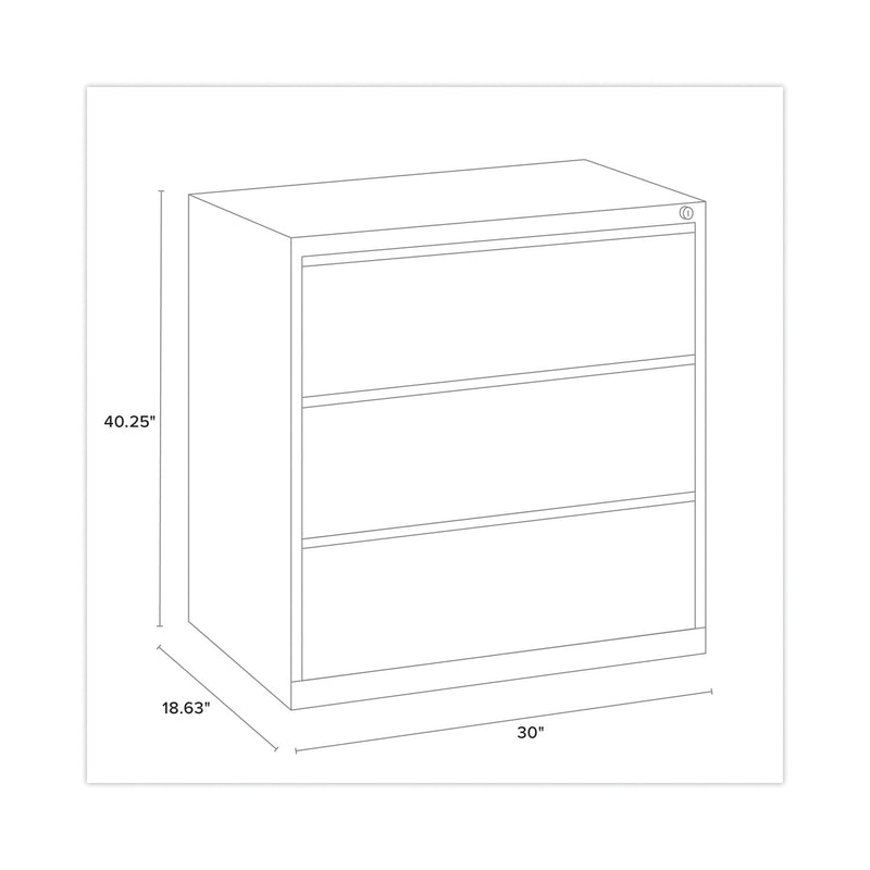Alera® Lateral File, Three Legal/Letter/A4-Size File Drawers, 30" x 18.62" x 40.25", Putty (ALEHLF3041PY) Each