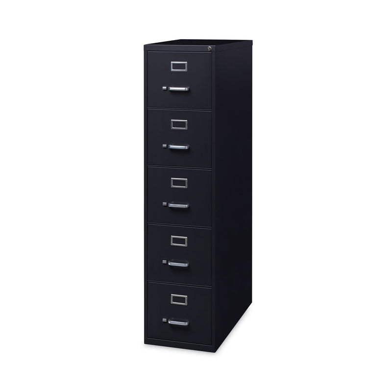 Alera® Five-Drawer Economy Vertical File, Letter-Size File Drawers, 15" x 26.5" x 61.37", Black (ALEHVF1562BL)