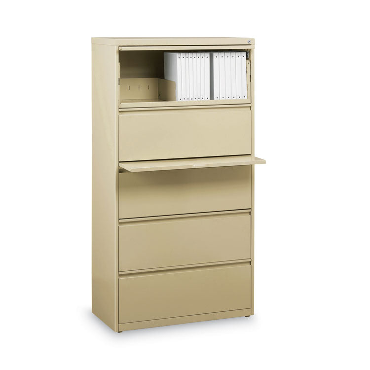 Hirsh Industries® Lateral File Cabinet, 5 Letter/Legal/A4-Size File Drawers, Putty, 30 x 18.62 x 67.62 (HID14979)