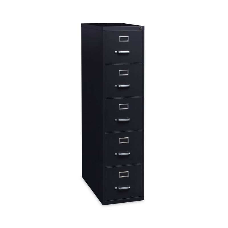 Alera® Five-Drawer Economy Vertical File, Letter-Size File Drawers, 15" x 26.5" x 61.37", Black (ALEHVF1562BL)