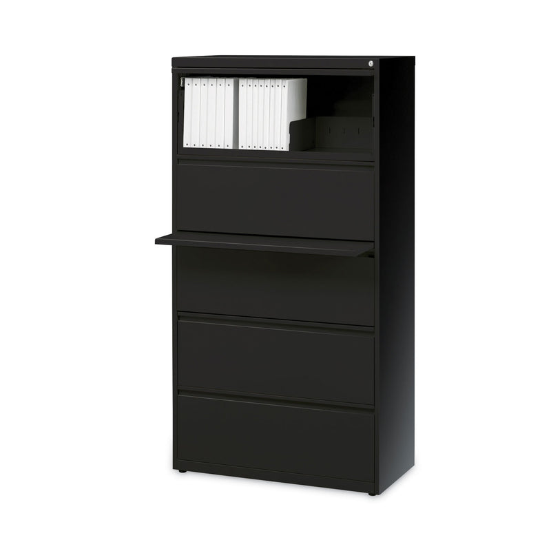 Alera® Lateral File, Five Legal/Letter/A4-Size File Drawers, 30" x 18.62" x 67.62", Black (ALEHLF3067BL) Each