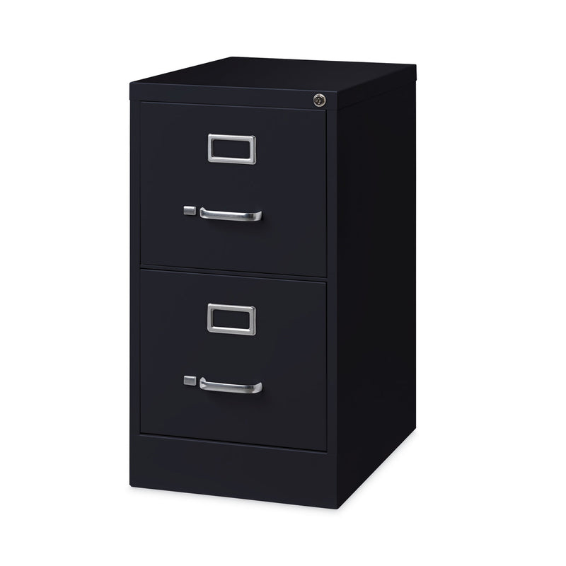 Alera® Two-Drawer Economy Vertical File, Letter-Size File Drawers, Black, 15" x 22" x 28.37" (ALEHVF152229BL)