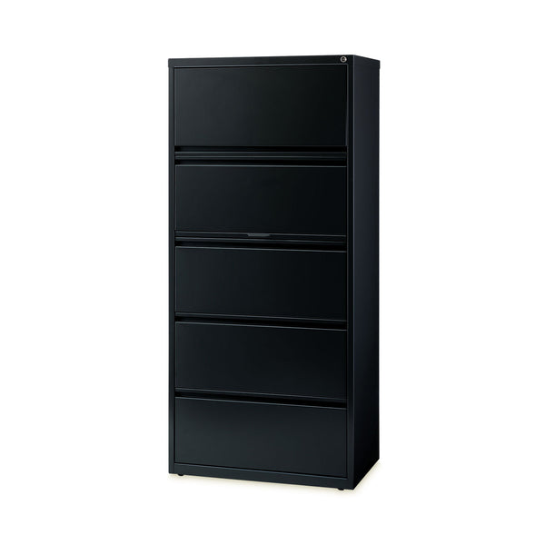 Alera® Lateral File, Five Legal/Letter/A4-Size File Drawers, 30" x 18.62" x 67.62", Black (ALEHLF3067BL)