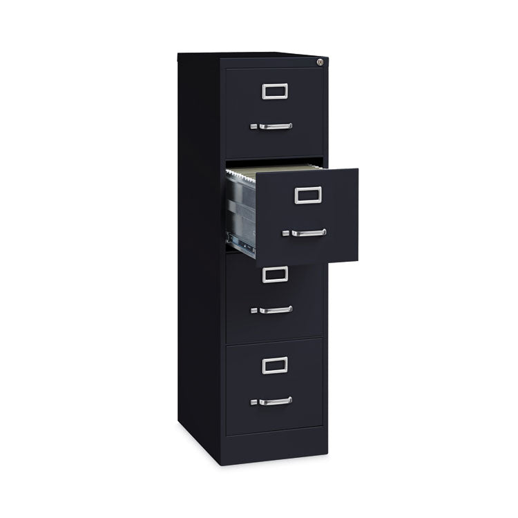 Hirsh Industries® Vertical Letter File Cabinet, 4 Letter-Size File Drawers, Black, 15 x 22 x 52 (HID17892)