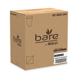 SOLO® Bare Eco-Forward PLA Paper Hot Cups, 12 oz, Leaf Design, White/Green/Orange, 50/Bag, 20 Bags/Carton (SCC412PLNJ7234)