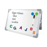 Flipside Dual-Sided Desktop Dry Erase Board, 18 x 12, White Surface, Silver Aluminum Frame (FLP50000)