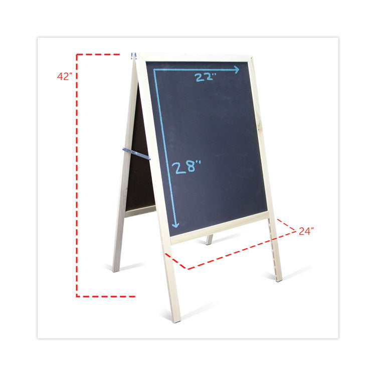 Flipside Black Chalkboard Marquee, 24 x 42, Black Surface, Natural Wood Frame (FLP31222)