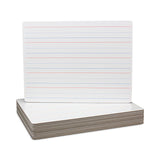 Flipside Magnetic Two-Sided Red and Blue Ruled Dry Erase Board, 12 x 9, Ruled White Front/Unruled White Back, 12/Pack (FLP10176) Pack of 12