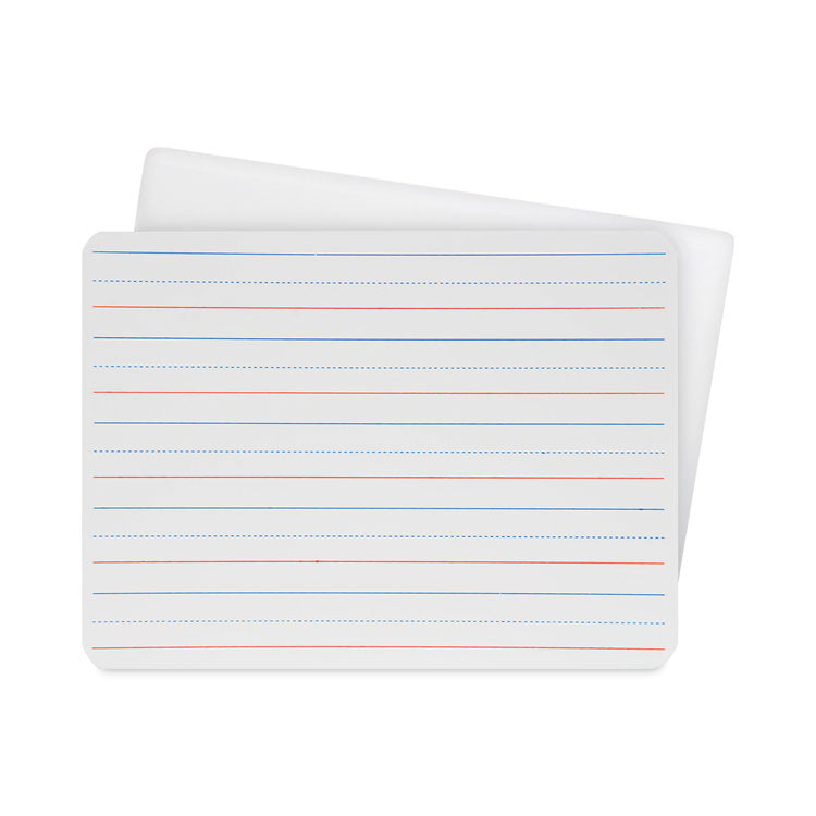 Flipside Two-Sided Red and Blue Ruled Dry Erase Board, 12 x 9, Ruled White Front/Unruled White Back, 24/Pack (FLP12034) Pack of 24