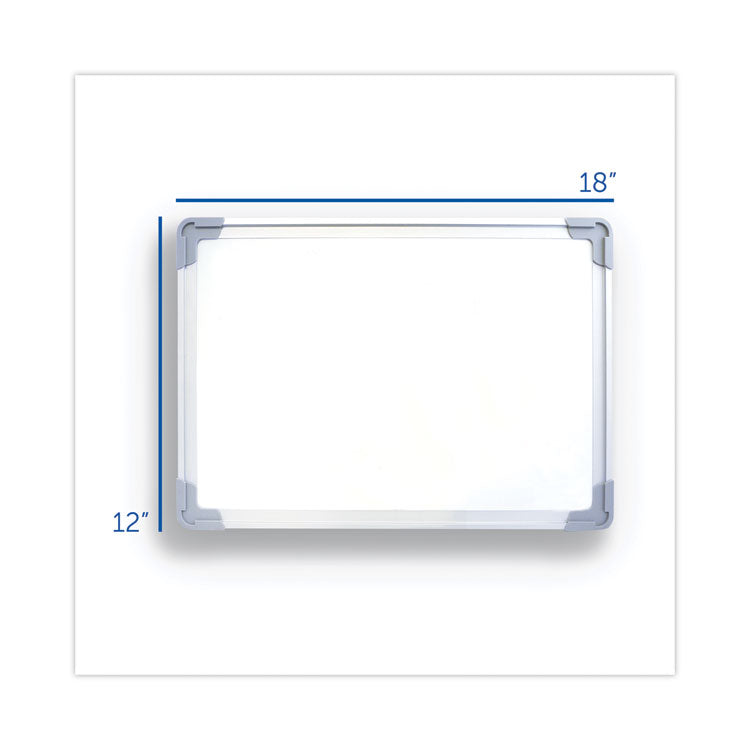 Flipside Dual-Sided Desktop Dry Erase Board, 18 x 12, White Surface, Silver Aluminum Frame (FLP50000)