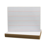 Flipside Two-Sided Red and Blue Ruled Dry Erase Board, 12 x 9, Ruled White Front/Unruled White Back, 12/Pack (FLP10134)