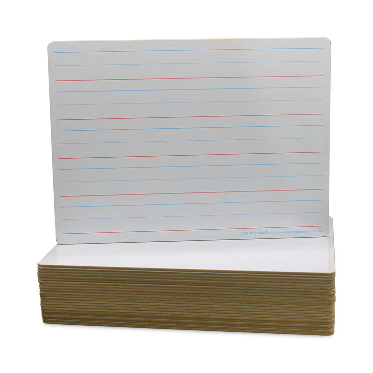 Flipside Two-Sided Red and Blue Ruled Dry Erase Board, 12 x 9, Ruled White Front/Unruled White Back, 24/Pack (FLP12034) Pack of 24