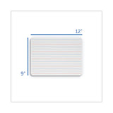 Flipside Two-Sided Red and Blue Ruled Dry Erase Board, 12 x 9, Ruled White Front/Unruled White Back, 12/Pack (FLP10134)