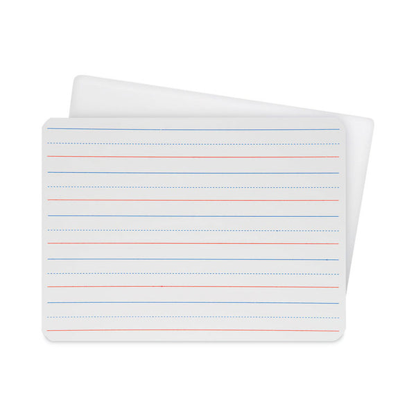 Flipside Two-Sided Red and Blue Ruled Dry Erase Board, 12 x 9, Ruled White Front/Unruled White Back, 12/Pack (FLP10134)