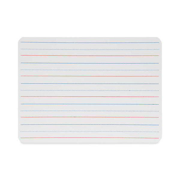 Flipside Magnetic Two-Sided Red and Blue Ruled Dry Erase Board, 12 x 9, Ruled White Front/Unruled White Back, 12/Pack (FLP10176)