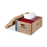 Bankers Box® SmoothMove Prime Moving/Storage Boxes, Lift-Off Lid, Half Slotted Container, Large, 15" x 24" x 10", Brown/Blue, 8/Carton (FEL0066001) Case of 8