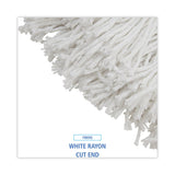 Boardwalk® Premium Cut-End Wet Mop Heads, Rayon, 16oz, White, 12/Carton (BWK216RCT) Case of 12