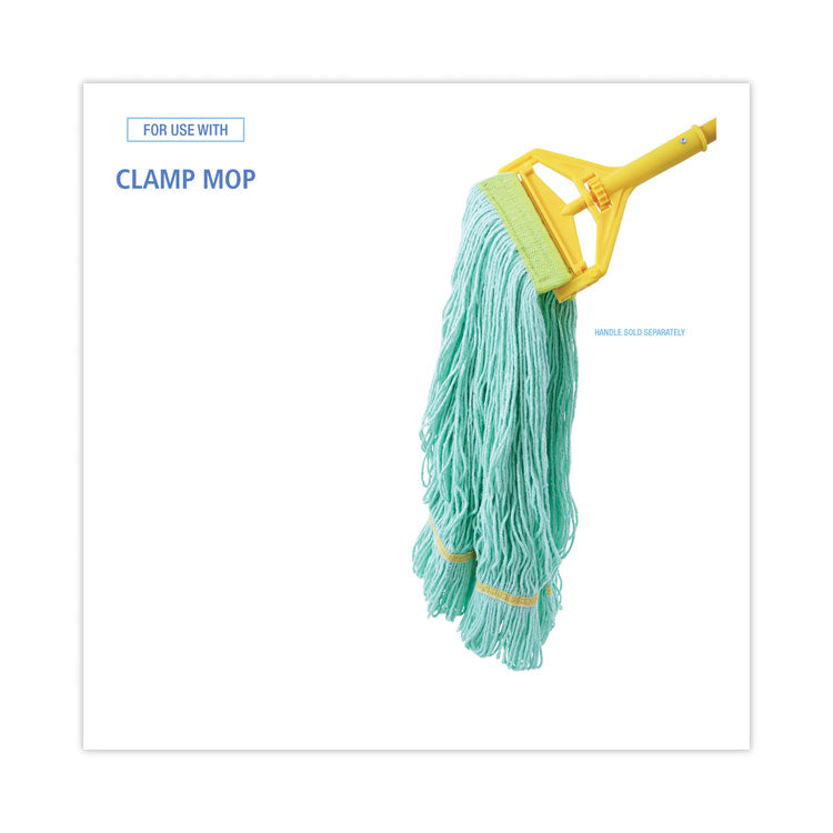 Boardwalk® EcoMop Looped-End Mop Head, Recycled Fibers, Medium Size, Green (BWK1200MEA)