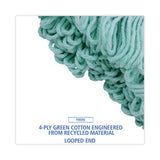 Boardwalk® EcoMop Looped-End Mop Head, Recycled Fibers, Medium Size, Green (BWK1200MEA)